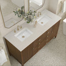 James Martin Myrrin 60" Double Bathroom Vanity, Mid-Century Walnut