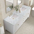 James Martin Myrrin 72" Double Bathroom Vanity, Bright White