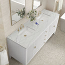 James Martin Myrrin 72" Double Bathroom Vanity, Bright White