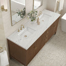 James Martin Myrrin 72" Double Bathroom Vanity, Mid-Century Walnut