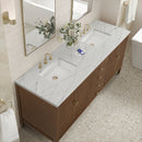 James Martin Myrrin 72" Double Bathroom Vanity, Mid-Century Walnut