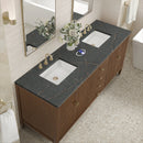 James Martin Myrrin 72" Double Bathroom Vanity, Mid-Century Walnut