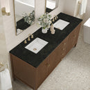 James Martin Myrrin 72" Double Bathroom Vanity, Mid-Century Walnut
