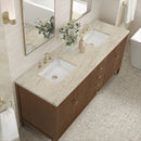James Martin Myrrin 72" Double Bathroom Vanity, Mid-Century Walnut