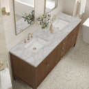 James Martin Myrrin 72" Double Bathroom Vanity, Mid-Century Walnut