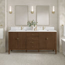 James Martin Myrrin 72" Single Bathroom Vanity, Mid-Century Walnut