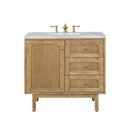 James Martin Laurent 36" Dual Mount Single Bathroom Vanity, Light Natural Oak