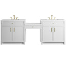 James Martin Bellshire 96" Double Bathroom Vanity, Bright White