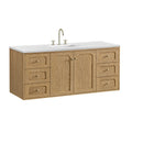 James Martin Laurent 60" Dual Mount Single Bathroom Vanity, Light Natural Oak