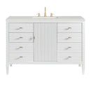 James Martin Myrrin 48" Single Bathroom Vanity, Bright White