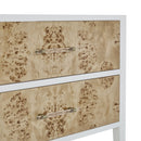 James Martin Olena 36" Single Bathroom Vanity, Polished White and Light Mappa Burl
