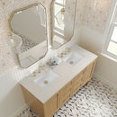 James Martin Laurent 60" Dual Mount Double Bathroom Vanity, Light Natural Oak