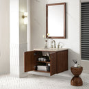 James Martin Amberly 30" Dual Mount Single Bathroom Vanity, Mid-Century Walnut