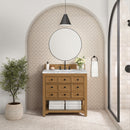 James Martin Malibu 36" Single Bathroom Vanity, Amber Birch