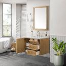 James Martin Laurent 36" Dual Mount Single Bathroom Vanity, Light Natural Oak