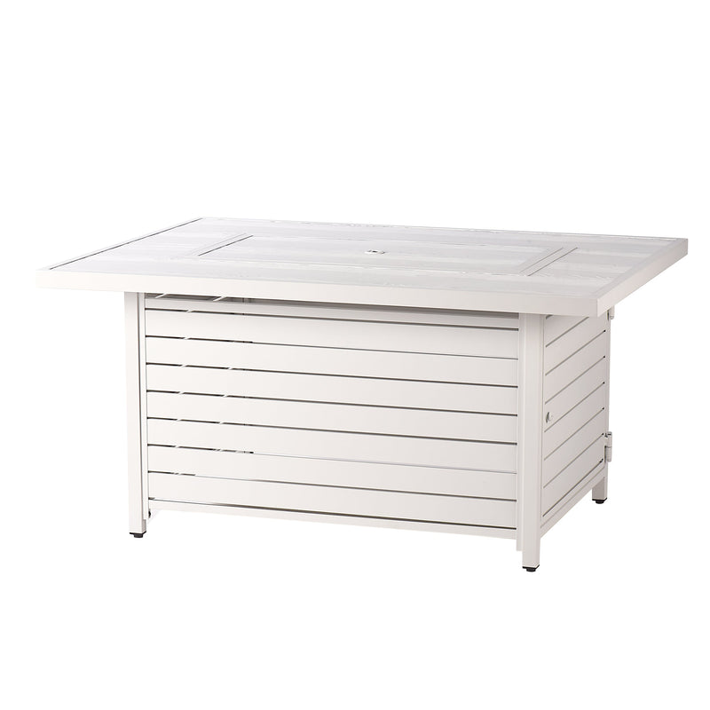 Aluminum 48-in Rectangular Propane Fire Table, Beads, Covers and Lid
