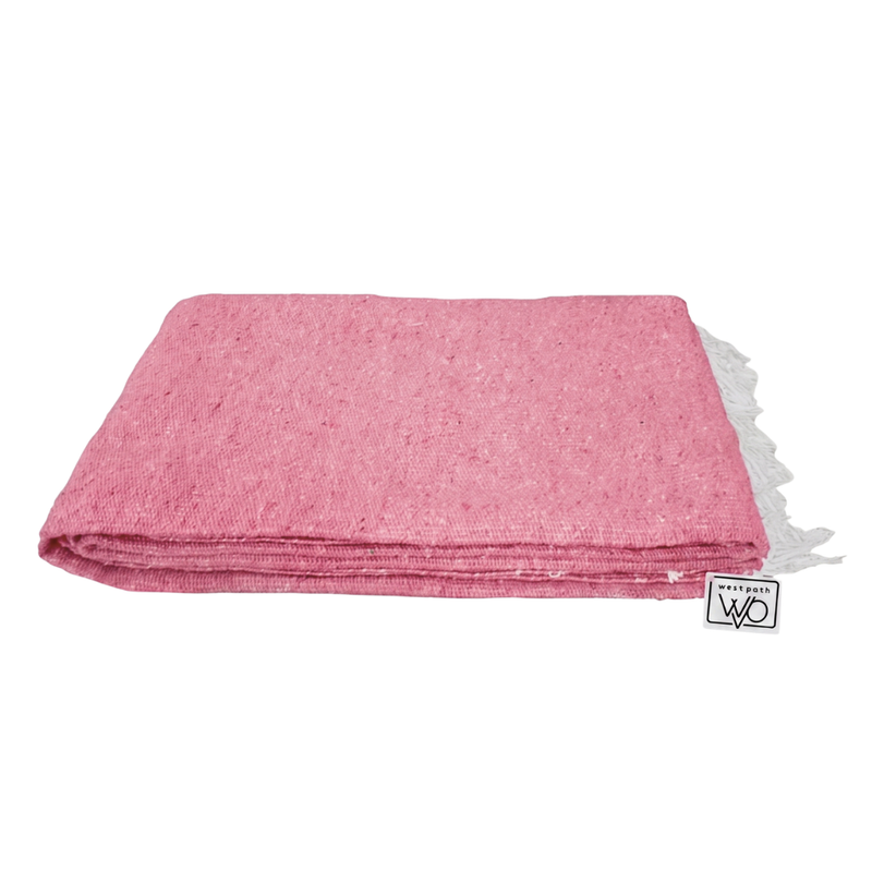 Solid Pink Mexican Blanket, photo 5 of 5