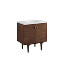 James Martin Amberly 30" Dual Mount Single Bathroom Vanity, Mid-Century Walnut