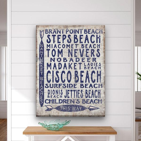Vintage Nantucket Beaches Sign | Cisco Steps Madaket Surfside Beaches