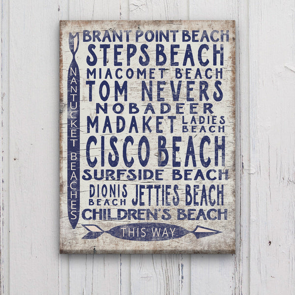 Vintage Nantucket Beaches Sign | Cisco Steps Madaket Surfside Beaches, photo 2 of 8