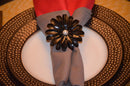Vibhsa Black Floral Set of 4 Napkin Rings
