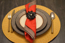 Vibhsa Black Floral Set of 4 Napkin Rings