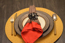 Vibhsa Black Floral Set of 4 Napkin Rings