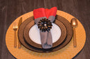 Vibhsa Black Floral Set of 4 Napkin Rings