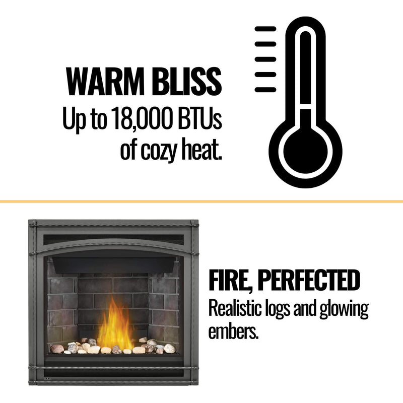 Napoleon Ascent 36 Direct Vent Millivolt Ignition Natural Gas Fireplace, 35" [B36NTR-1] (SAK85316)