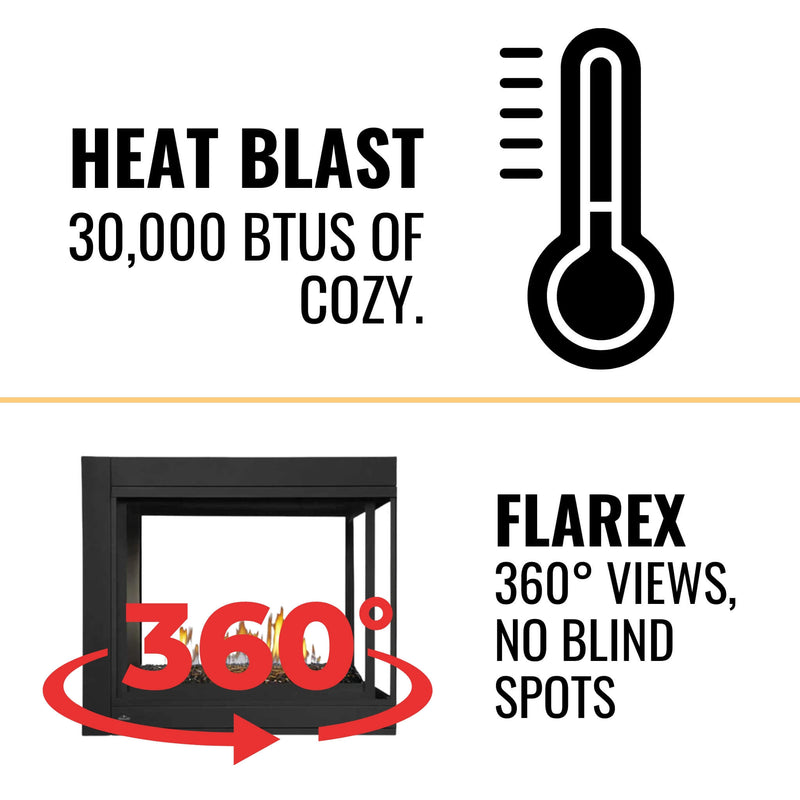 Napoleon Ascent Multi-View 3-Sided Log Set Direct Vent Natural Gas Fireplace [BHD4PNA] (SAK75492)