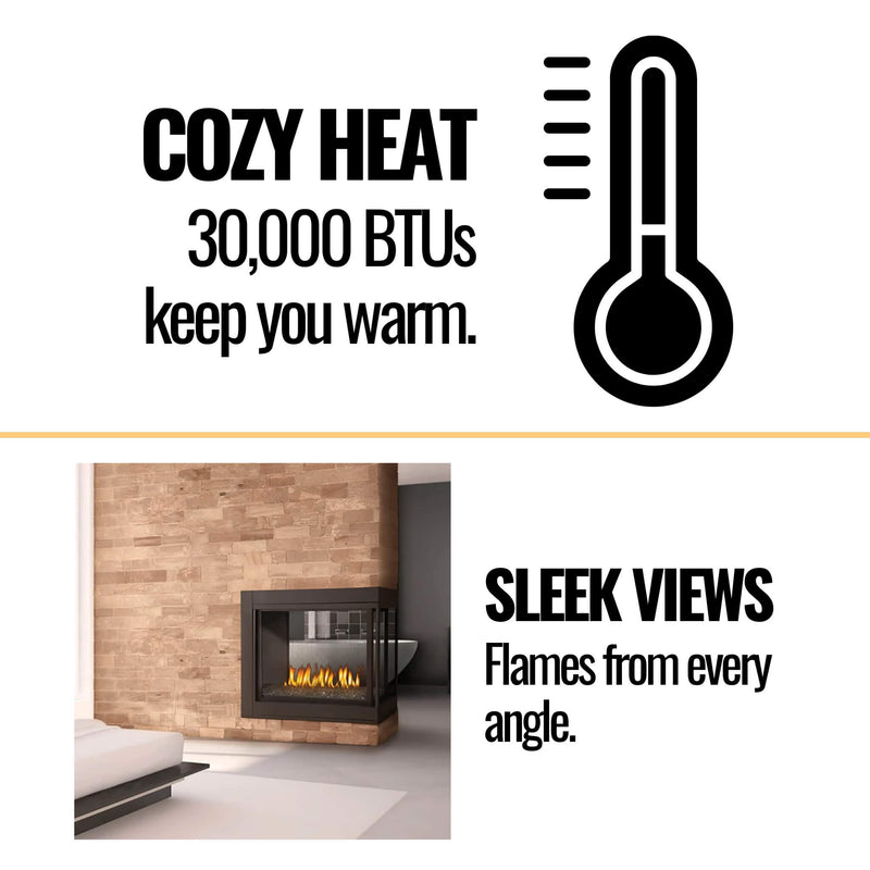 Napoleon Ascent Multi-View See-Through Glass Ember Bed Direct Vent Natural Gas, 45" [BHD4STGN] (SAK72816)