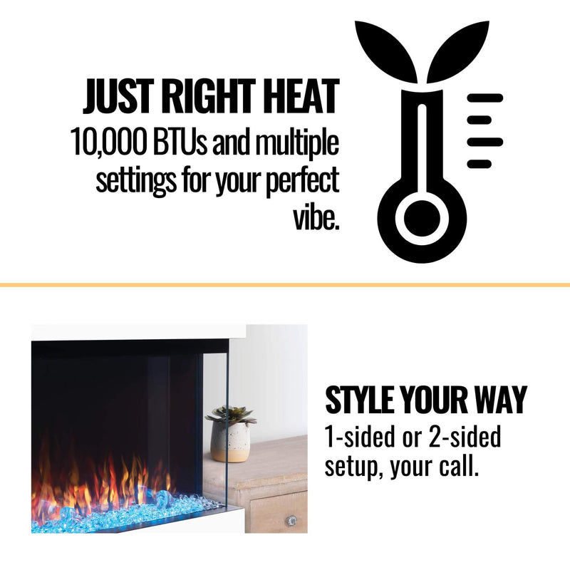 Napoleon Trivista 3 Sided Built-In Electric Linear Fireplace [NEFB50H/60H-3SV] (SAK32567)