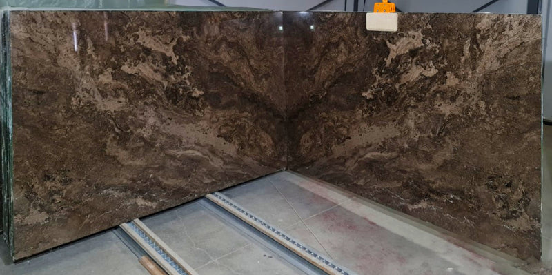 Narcisse Brown Bookmatching Polished Marble Slab