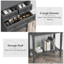 Narrow Console Table with 3 Storage Drawers and Open Bottom Shelf by LJGDeals