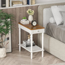 Narrow Side Table with Drawer and Open Storage Shelf by LJGDeals