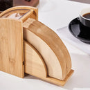Natural bamboo coffee filter holder with filters kitchen storage by Decorbites