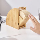 Natural bamboo coffee filter holder with filters kitchen storage by Decorbites