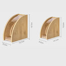 Natural bamboo coffee filter holder with filters kitchen storage by Decorbites