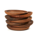 Natural beech wooden round plate set of 3 kitchen and dining room by Decorbites
