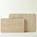 GobekUsa Beige Travertine Marble Plate for Pastry Cheese Dessert Coffee & Bathroom Essentials