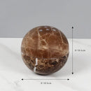 GobekUsa Beige Travertine Sphere Incense Burner - Natural Marble Stone Religious Ornament