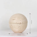 GobekUsa Beige Travertine Sphere Incense Burner - Natural Marble Stone Religious Ornament