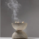 GobekUsa Beige Travertine Sphere Incense Burner - Natural Marble Stone Religious Ornament