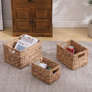 GobekUsa Woven Rattan Desktop Storage Basket Organizer