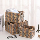 GobekUsa Woven Rattan Desktop Storage Basket Organizer