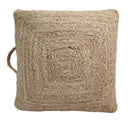 Natural Brown Hand Braided boho square Jute Square Pouf