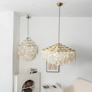 Natural Tiered Capiz Shell Chandelier