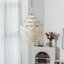 Natural Tiered Capiz Shell Chandelier