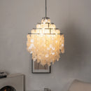 Natural Tiered Capiz Shell Chandelier