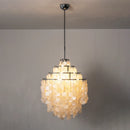 Natural Tiered Capiz Shell Chandelier